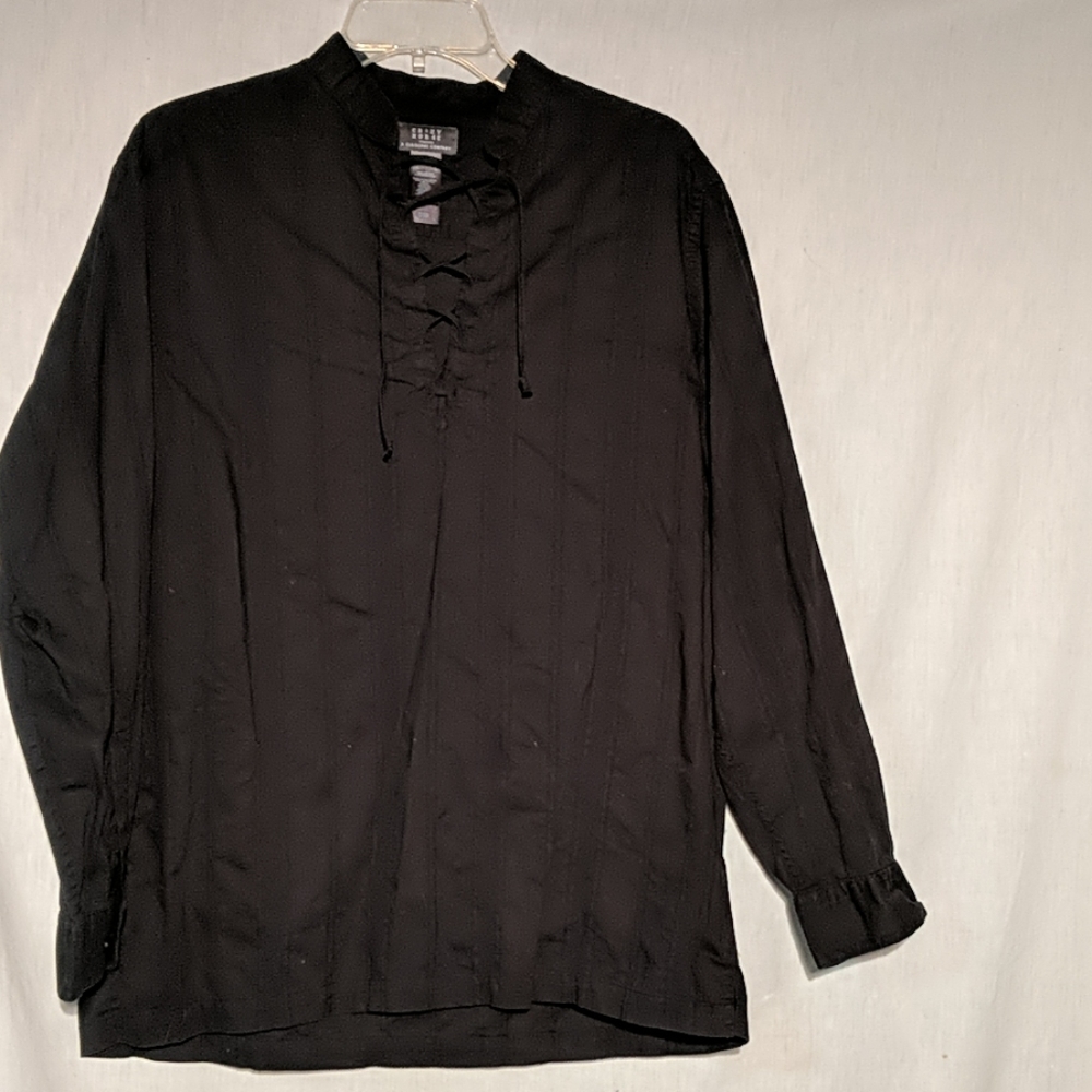 Men's Black long sleeve dressy casual shirt L